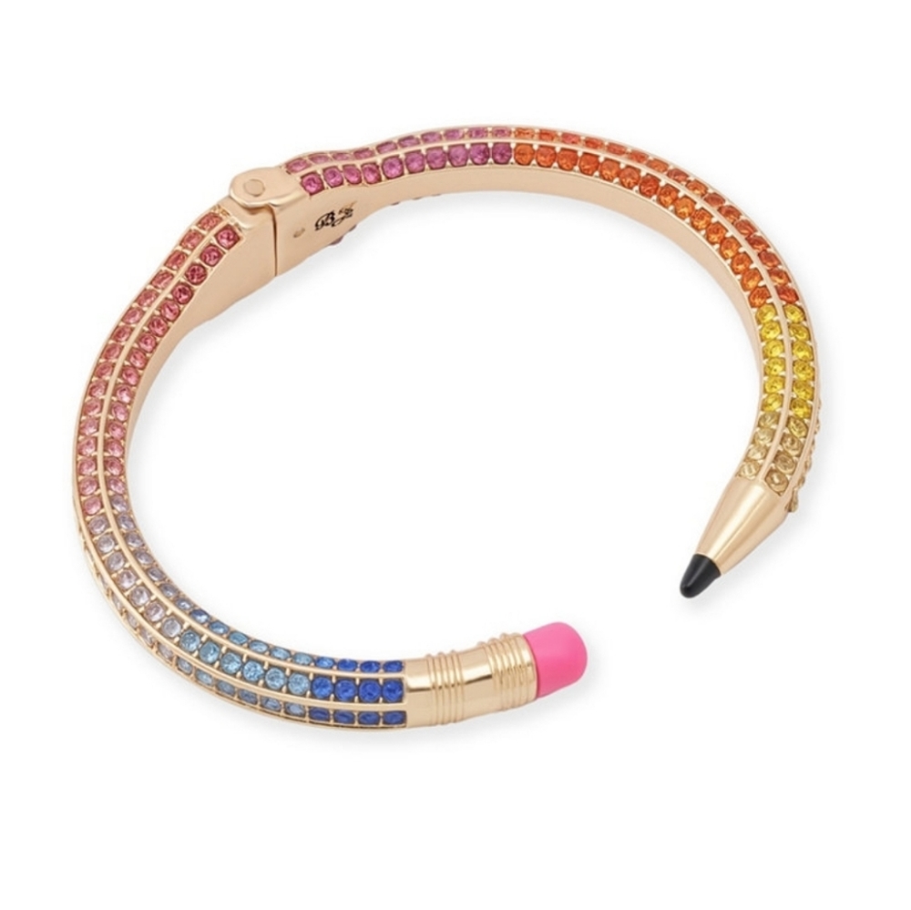 👉✨️ Betsey Johnson Rainbow Bracelet Pencil NWT Rhinestones